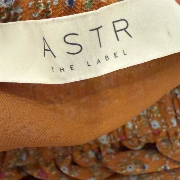 ASTR the label off the shoulder boho floral chiffon sleeve crop top size XS - Picture 10 of 11